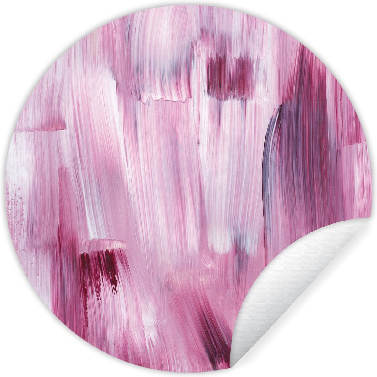WallCircle® - Behangcirkel 120x120 cm - Muurstickers Kleuren - Verf - Schilderij - Roze - 