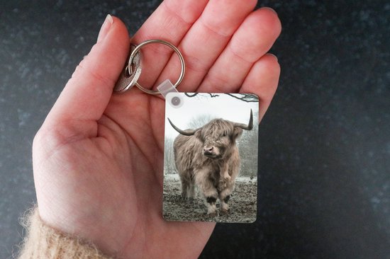 Porte-clés - Highlander écossais - Nature - Automne - Animaux - Sauvage - Forêt - Cadeaux à distribuer - Plastique
