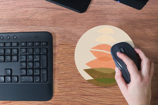 Muismat rond 20x20 cm - Mousepad Vormen - Pastel - Kleuren - Abstract - Ronde muismatten