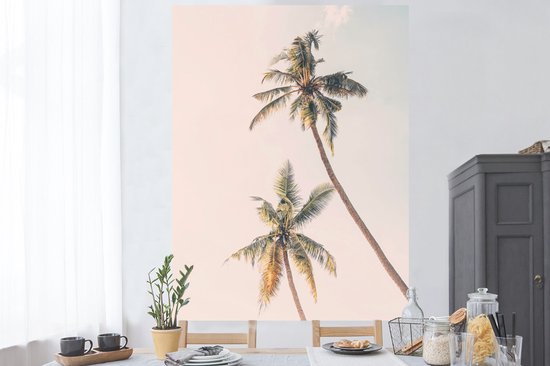 Stickers muraux - Film autocollant - Palmiers - Ciel - Nature - Nuages ​​- 120x160 cm - Film adhésif - Stickers muraux Chambre d'enfant - Papier peint autocollant XXL