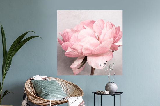 Stickers muraux - Film autocollant - Fleurs - Rose - Nature - Plante - 100x100 cm - Film adhésif - Stickers muraux Chambre d'enfant - Papier peint autocollant XXL