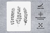 Muismat - Mousepad - Planten - Bladeren - Natuur - Wit - 19x23 cm - Muismatten