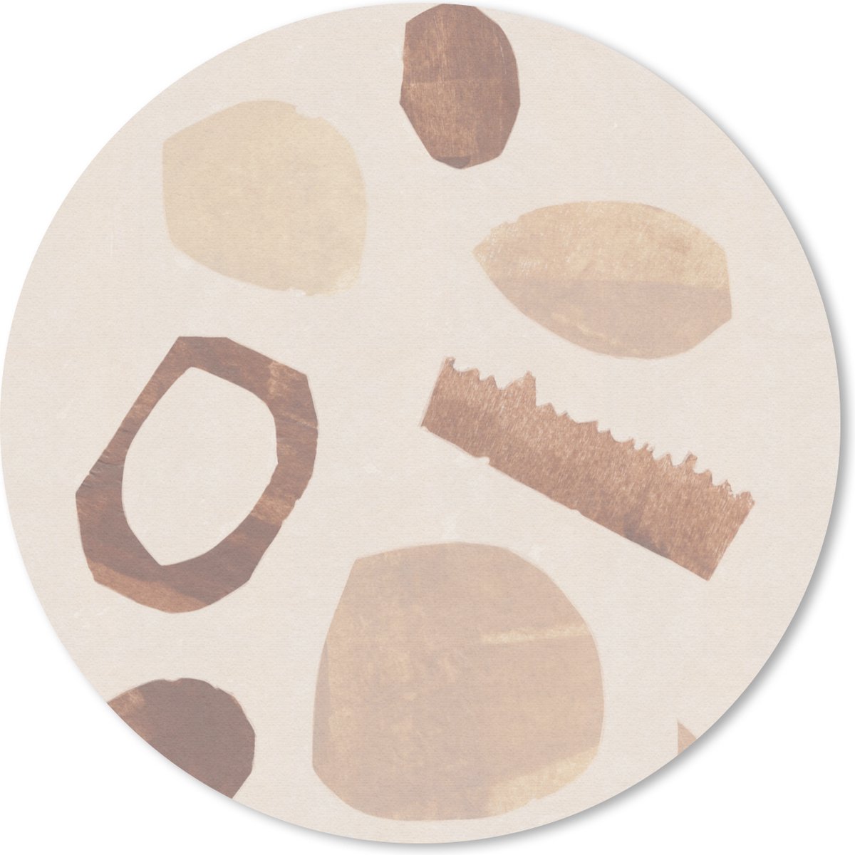 Muismat rond 50x50 cm - Mousepad Vormen - Abstract - Pastel - Kleuren - Ronde muismatten