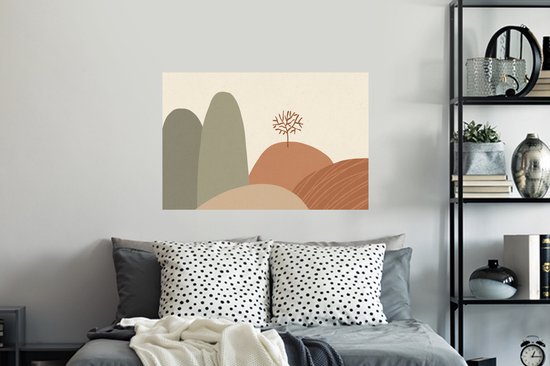 Muurstickers - Sticker Folie - Pastel - Bergen - Landschap - Abstract - 90x60 cm - Plakfolie - Muurstickers Kinderkamer - Zelfklevend Behang - Zelfklevend behangpapier - Stickerfolie