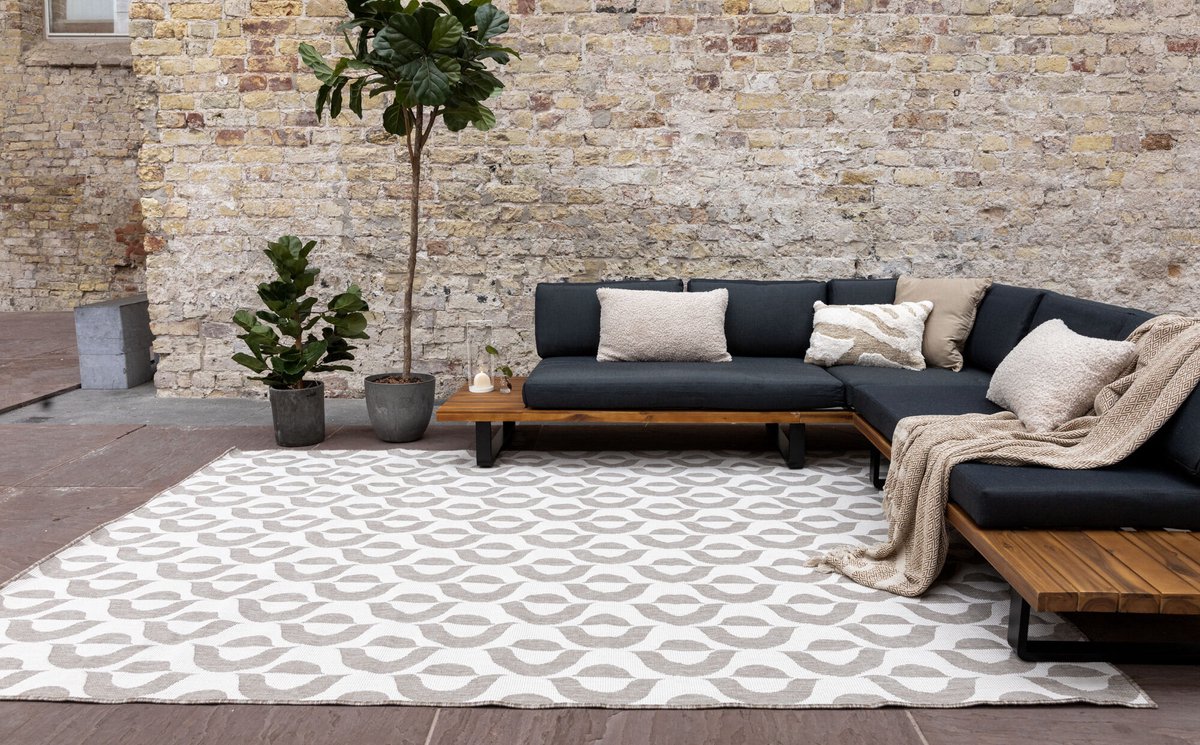 Buitenkleed Esta - Naturel/Wit - dubbelzijdig - EVA Interior - 240 x 340 - (XL)