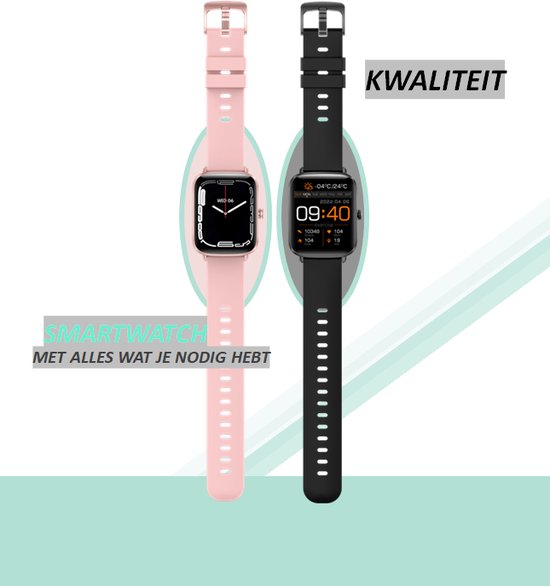 smartwatch roze / goud HD Touchscreen IOS en Android Sporthorloge