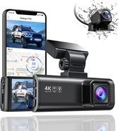 RedTiger F7N Dual Dashcam voor auto - Ultra 4K & 1080P - Voor en Achter Camera - WiFi en GPS - 3,18 Inch met App - Sony Sensor - Nachtzicht - Parkeerbewaking - G Sensor - Loop opname - Full HD