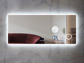 Miroir Salle de Bain LED Mawialux - Dimmable - 160x70cm - Rectangle - Chauffage - Klok Digitale - Miroir Grossissant - Bluetooth - Myla