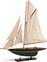Authentic Models - Côtre, Dark Green - boot - schip - miniatuur zeilboot - Miniatuur schip - zeilboot decoratie - Woonkamer decoratie