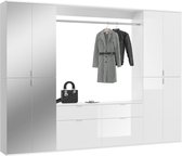 ProjektX garderobe opstelling 10 deuren, 2 laden wit.