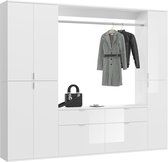ProjektX garderobe opstelling 8 deuren, 2 laden wit.