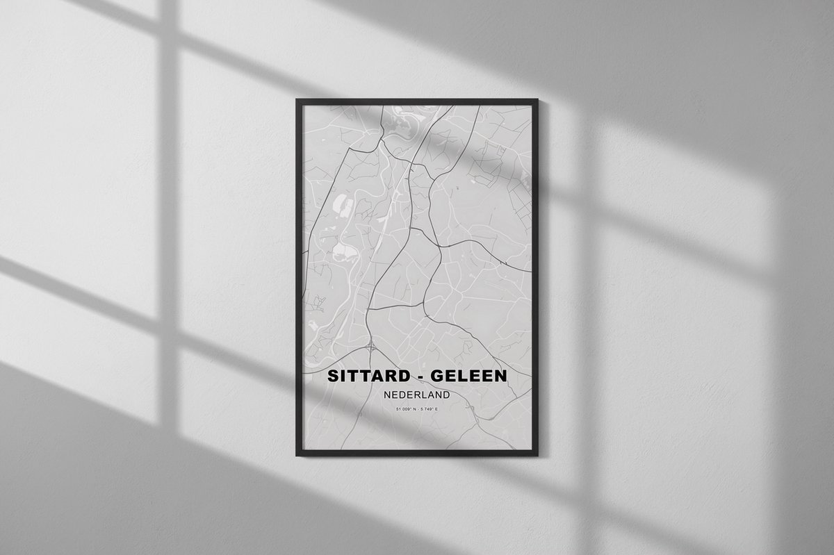 Sittard-Geleen, Nederland - Kaart - Stadskaart - Poster - Formaat: 70x50 cm