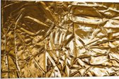 Dibond - Gekreukelde Gouden Stof - 90x60 cm Foto op Aluminium (Met Ophangsysteem)