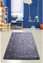 Asir-tapijt (100 x 160). Hopscotch - Grijs