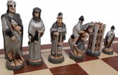Jeu d'échecs anglais - Échiquier décoratif pliable avec Pièces d'échecs - Roi 135mm - Échiquier 600x300