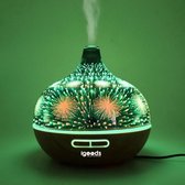 IGOODS - Aroma Diffuser Ultrasonique 3D - Bois Brun Foncé - 400ml - Cartouche Feu d'Artifice