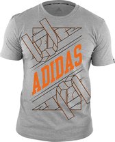 Adidas martial arts T-shirt | unisex model | Grijs-Oranje (Maat: 128)