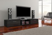 TV meubel - Aridea - Zwart hoogglans - 175x23x38 cm