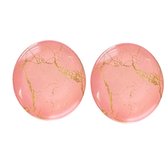 Clip oorbellen-Roze-Marmer look-2 cm-Geen gaatjes-Charme Bijoux
