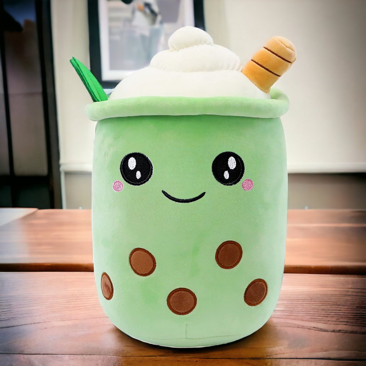 Bubble Tea Knuffelparel melk thee kussen poprealLife Bubble Tea Cup