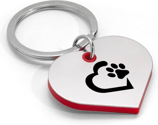 Akyol - hondenpoot sleutelhanger hartvorm - Honden - honden liefhebbers - hond sleutelhanger - dieren - huisdier cadeau - honden - dogs keychain - hondenaccessoires - hondenspeelgoed