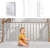 Veiligheidsnet - 300 x 90 H cm - Duurzaam beschermnet - Trapleuning - hek - mesh-beschermingsnet voor kinderen en huisdieren - Balkonnet - wit