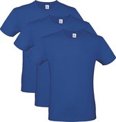 3 Pack B&C E150 T-Shirt Royal Blue Maat M