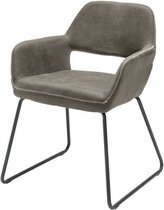 Design stoel MUSTANG antiek taupe microvezel met armleuning - 40420