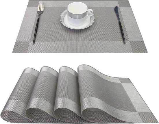 PARENCE. - Set of 3 bamboo placemats - Set of woven tablecloths 30x45
