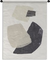 Wandkleed - Wanddoek - Abstract - Vormen - Pastel - Zwart - 60x80 cm - Wandtapijt