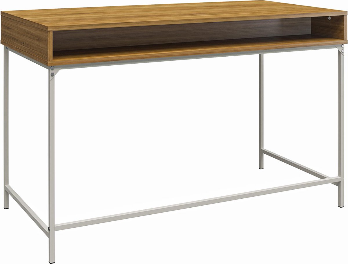 HOMCOM Rollend Bureau met Lade en Schappen, 4 Wielen, Compact