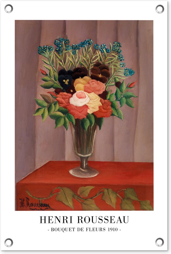 Tuindecoratie Bloemen - Planten - Vintage - Rousseau - Oude meesters - 40x60 cm - Tuinposter - Tuindoek - Buitenposter
