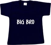Baby t-shirt korte mouw - BIG BRO - Blauw - Maat 92 - Zwanger - Geboorte - Big brother - Aankondiging - Zwangerschapsaankondiging - Peuter - Dreumes - Ik word grote broer