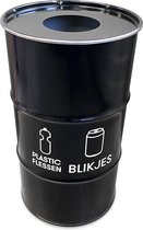 BinBin Duo 120 Liter met gat deksel olievat afvalscheiding blikjes- flessen inzameling| inzamelbak blikken | Flessen | statiegeld blikken-flessen | Horeca afvalbak-Afvalemmer