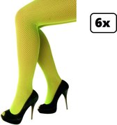 6x Netpanty fluor groen - Festival themafeest dans feest party