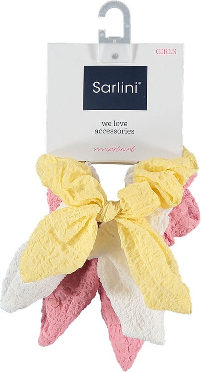 Sarlini - Girls - Scrunchies - 3-pack - Geel - Wit - Roze - One - Size