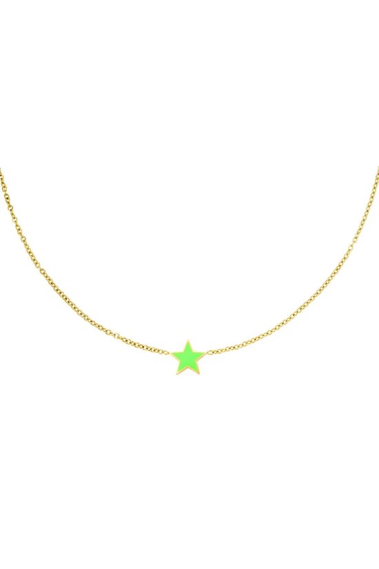 Stainless Steel Necklace Star - Yehwang - Ketting - 38 + 5 cm - Goud-Moederdag cadeautje - cadeau voor haar - mama
