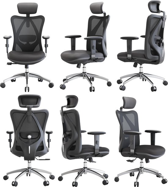 Ergonomische Bureaustoel - Office Chair - Verstelbaar - Volwassenen - Zwart - Zedar B600 - Zedar