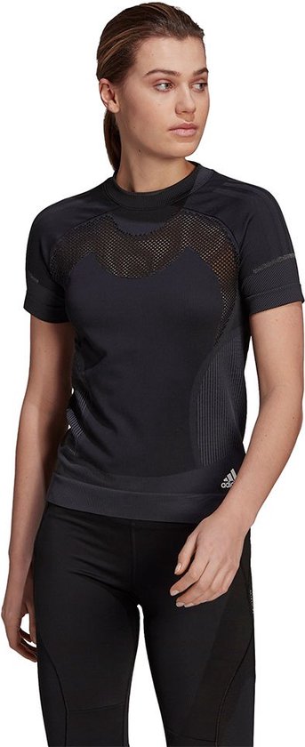 Adidas Primeknit Korte Mouwen T-shirt Zwart M Vrouw