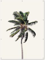 Muurdecoratie buiten Palmboom - Groen - Natuur - Bladeren - 120x160 cm - Tuindoek - Buitenposter