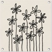 Tuinposters Bloemen - Planten - Pastel - Abstract - 50x50 cm - Tuindoek - Buitenposter