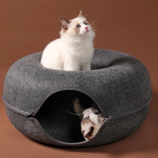 Cat donut bed deals