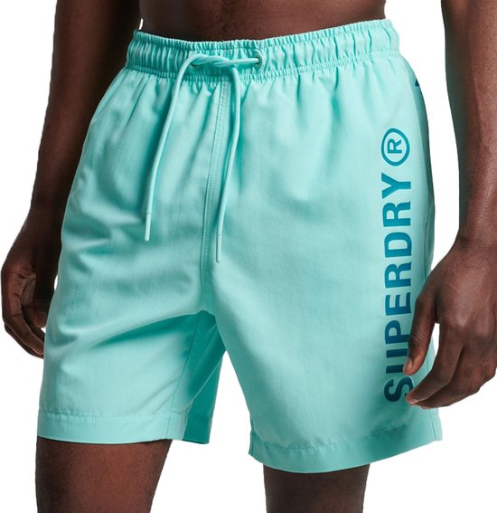 Superdry Code Core Sport 17 Inch Swim Heren Zwembroek - Blauw - Maat S