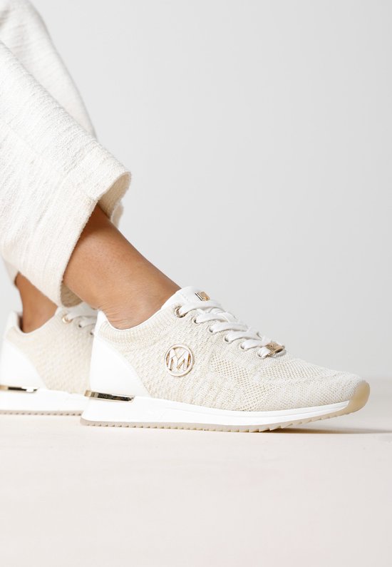 Sneaker Gitte Glitter Dames - Off White - Maat 41