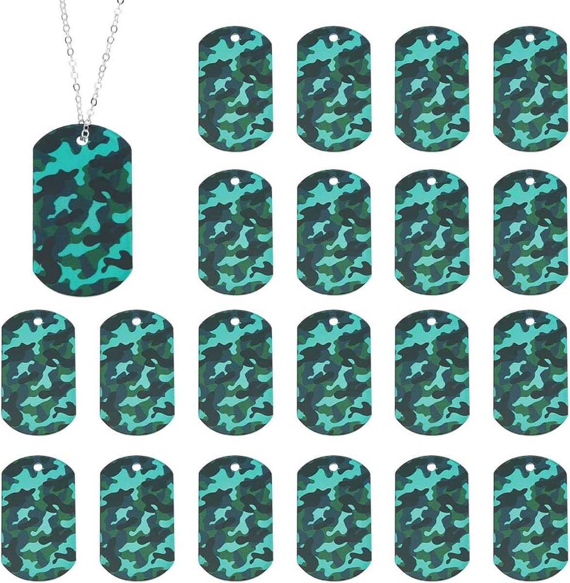 30 Stks Camouflage Dog Tags, Acryl Leger Dog Tags Militaire Groene Camo