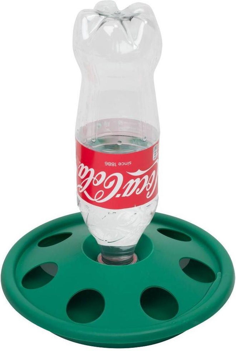 Drinkbak voor petfles - praktische drinkoplossing voor kuikens en kwartels Groen