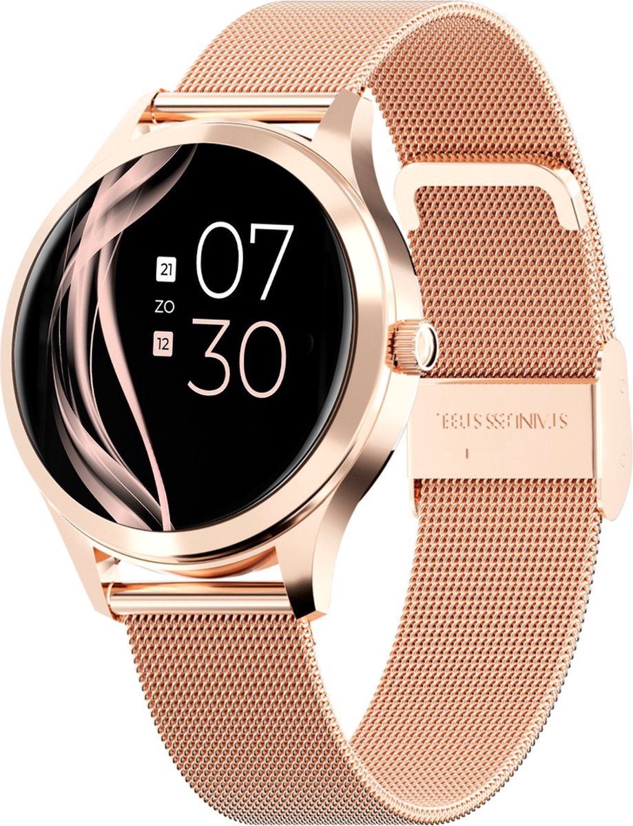 FOXLY® Smartwatch Ladies Pro Rosé Goud HD Smartwatch Dames & Heren