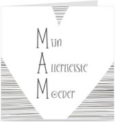 MAM - MIJN ALLERLIEFSTE MOEDER | moederdag kaart / wenskaart met envelop | moederdagkaart