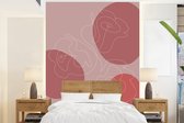 Behang - Fotobehang Rozen - Rood - Bloemen - Abstract - Breedte 195 cm x hoogte 260 cm - Behangpapier