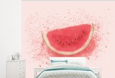 Behang - Fotobehang Watermeloen - Fruit - Pastel - Zomer - Breedte 375 cm x hoogte 300 cm - Behangpapier